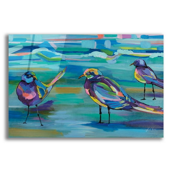 Epic Art 'Indigo Gulls' by Jeanette Vertentes, Acrylic Glass Wall Art, 24"x16"