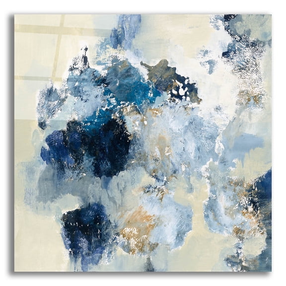 Epic Art 'Indigo Monotype' by Silvia Vassileva, Acrylic Glass Wall Art, 12"x12"
