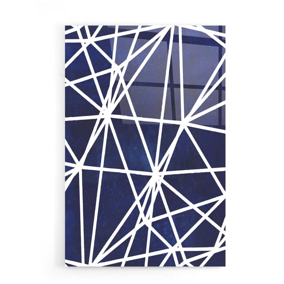 Epic Art 'Indigo Pattern I' by Grace Popp, Acrylic Wall Glass, 16"x24"