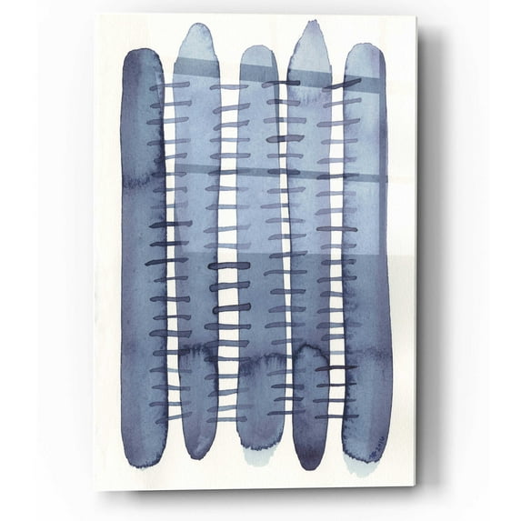 Epic Art 'Indigo Stitchy II' by Nikki Galapon, Acrylic Glass Wall Art, 12"x16"