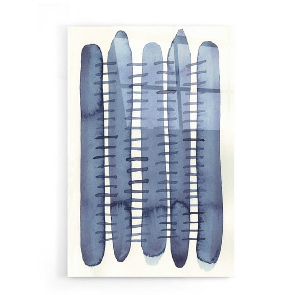Epic Art 'Indigo Stitchy II' by Nikki Galapon, Acrylic Glass Wall Art, 16"x24"