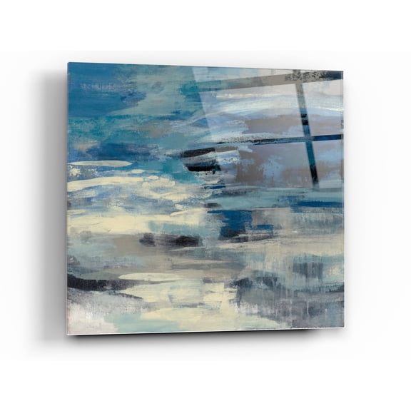 Epic Art 'Indigo Wave' by Silvia Vassileva, Acrylic Glass Wall Art, 24"x24"