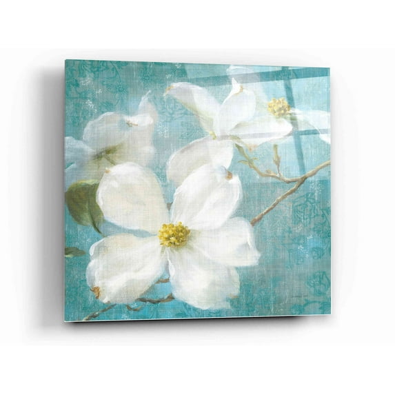 Epic Art 'Indiness Blossom Square Vintage I' by Danhui Nai, Acrylic Glass Wall Art, 12"x12"