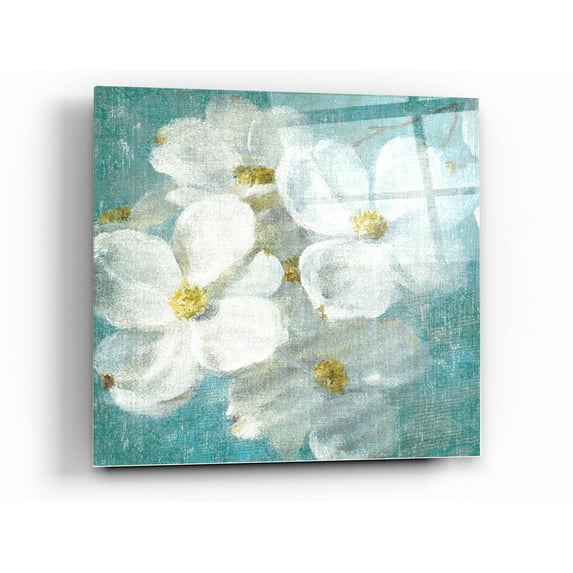 Epic Art 'Indiness Blossom Square Vintage II' by Danhui Nai, Acrylic Glass Wall Art, 24"x24"