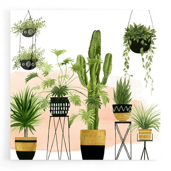 Epic Art 'Indoor Oasis I' by Grace Popp, Acrylic Glass Wall Art, 12"x12"