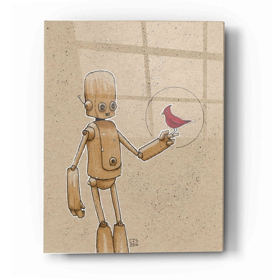 Epic Art 'Ink Bot Cardinal' by Craig Snodgrass, Acrylic Glass Wall Art, 16"x24"