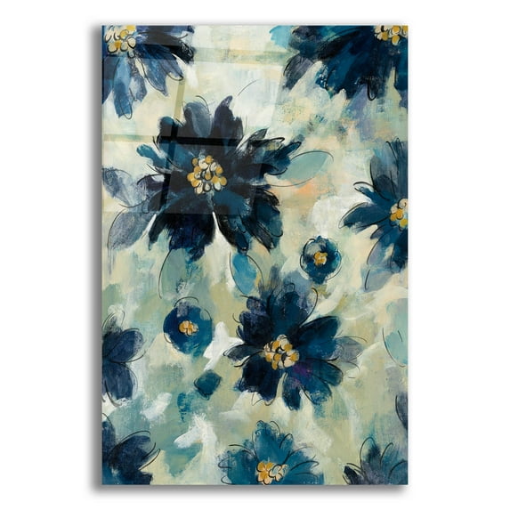 Epic Art 'Inky Floral II' by Silvia Vassileva, Acrylic Glass Wall Art, 12"x16"