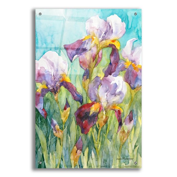 Epic Art 'Iris Blue Skies' by Annelein Beukenkamp Acrylic Glass Wall Art, 24" x 36"
