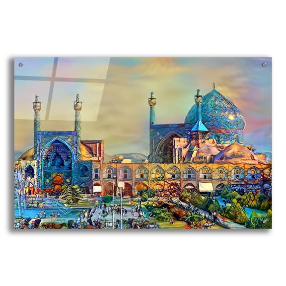 Epic Art 'Isfahan Iran Imam Khomeini Mosque' by Pedro Gavidia, Acrylic Glass Wall Art, 36"x24"