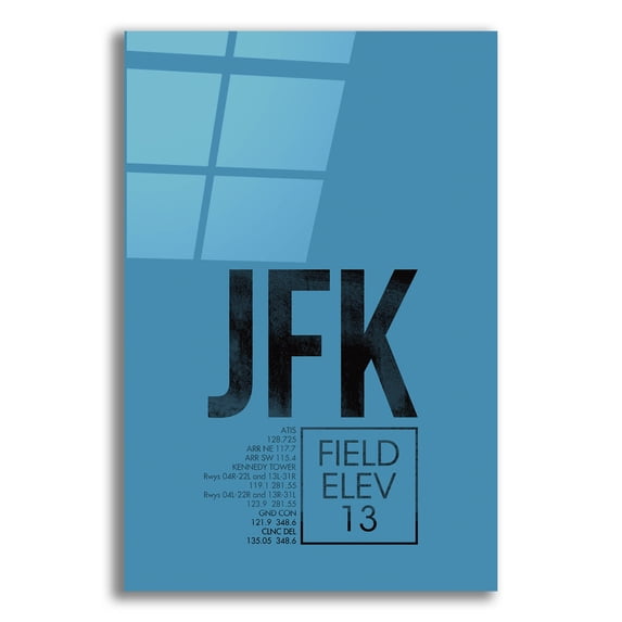 Epic Art 'JFK ATC' by O8 Left, Acrylic Glass Wall Art, 16"x24"