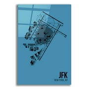 Epic Art 'JFK Airport Layout' by O8 Left, Acrylic Glass Wall Art, 16"x24"