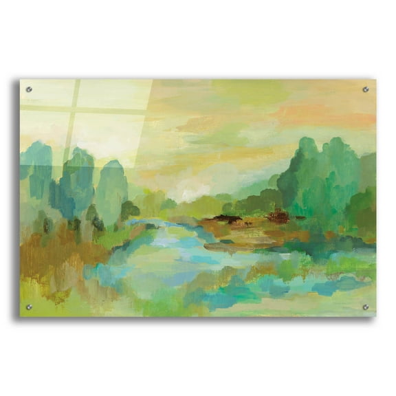 Epic Art 'Jade Forest' by Silvia Vassileva, Acrylic Glass Wall Art, 36"x24"