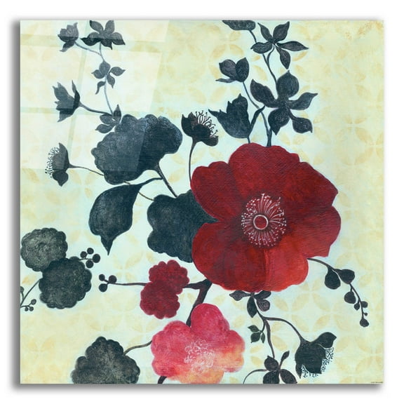 Epic Art 'Japanese Blossoms 1' by Jadei Graphics, Acrylic Glass Wall Art, 12"x12"