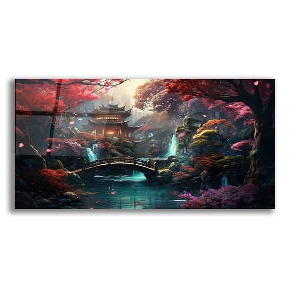Epic Art 'Japanese Zen Forest' by Cameron Gray, Acrylic Glass Wall Art, 24"x12"