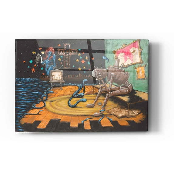 Epic Art 'Jesus Saves' by Craig Snodgrass, Acrylic Glass Wall Art, 24"x36"