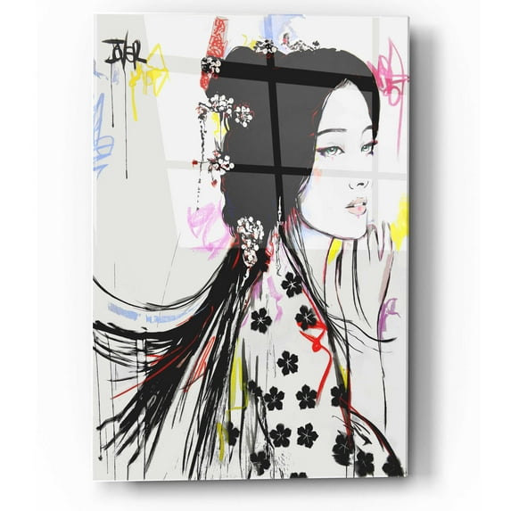 Epic Art 'Jing' by Loui Jover Acrylic Glass Wall Art, 12"x16"