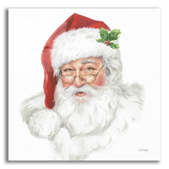 Epic Art 'Jolly Santa'  by Leslie Trimbach Acrylic Glass Wall Art, 12" x 12"