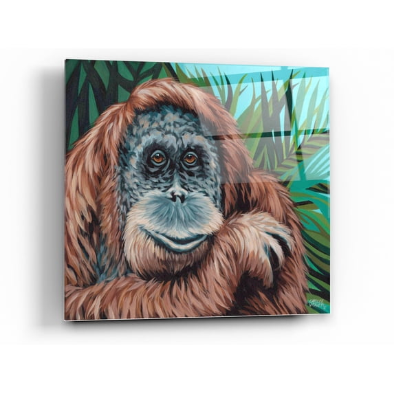 Epic Art 'Jungle Monkey I' by Carolee Vitaletti Acrylic Glass Wall Art, 24"x24"