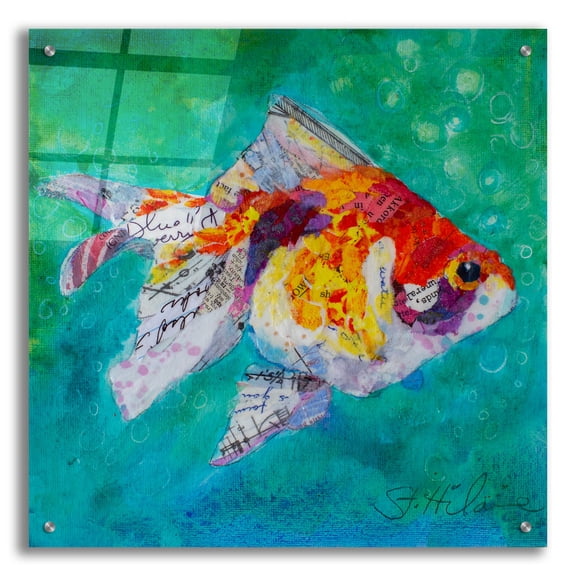 Epic Art 'Just Keep Swimming' by St. Hilaire Elizabeth, Acrylic Glass Wall Art, 24"x24"