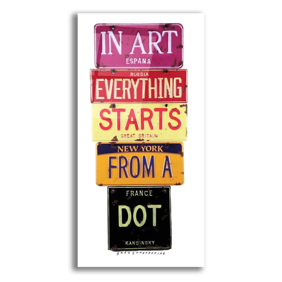 Epic Art 'Kandinsky Dot' by Gregory Constantine, Acrylic Glass Wall Art, 12"x24"