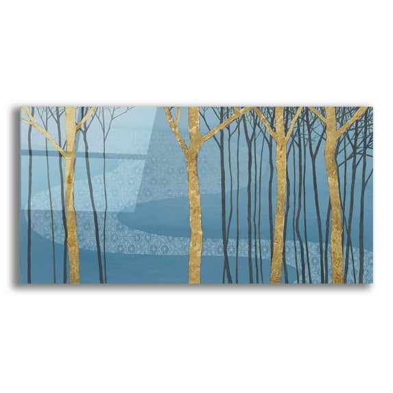 Epic Art 'Katonah Gold' by Katherine Lovell, Acrylic Glass Wall Art, 24"x12"