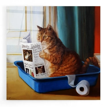 Epic Art 'Kitty Throne' by Lucia Heffernan, Acrylic Glass Wall Art, 12"x12"