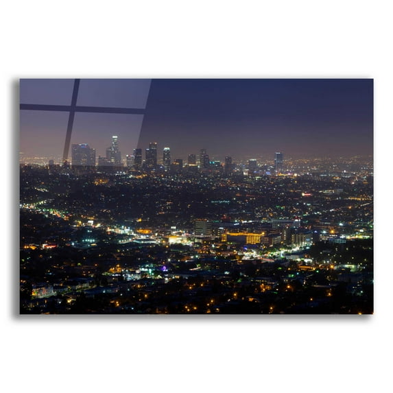 Epic Art 'LA Skyline' by Chris Moyer, Acrylic Glass Wall Art, 16"x12"