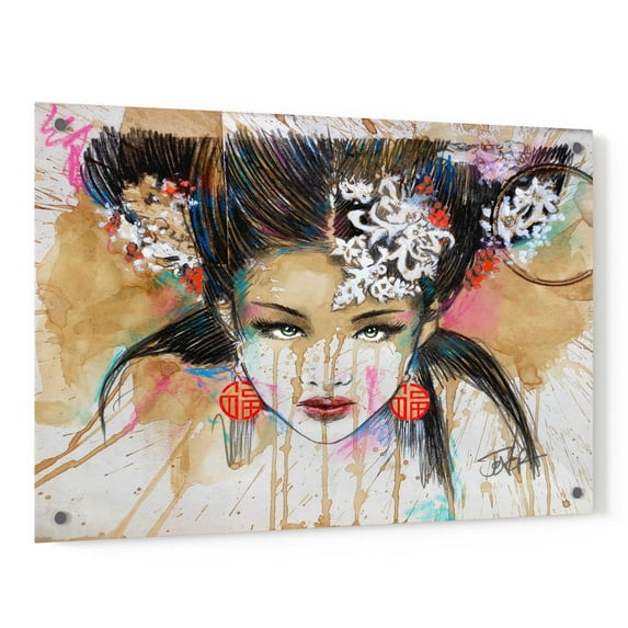 Epic Art 'Lady Luck' by Loui Jover, Acrylic Glass Wall Art, 36"x24"