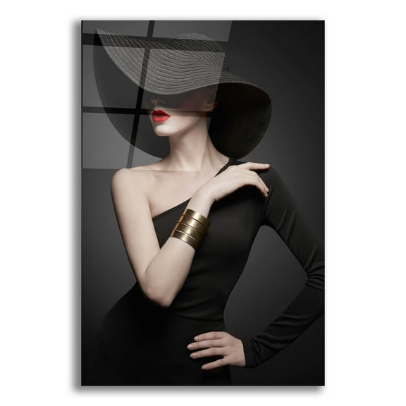 Epic Art 'Lady in Black' by Epic Portfolio, Acrylic Glass Wall Art, 12"x16"
