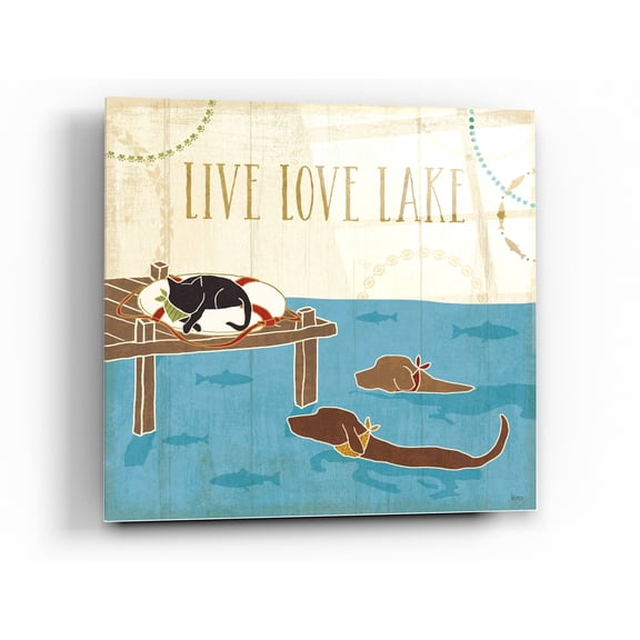 Epic Art 'Lake Pals V' by Veronique Charron, Acrylic Glass Wall Art, 36"x36"