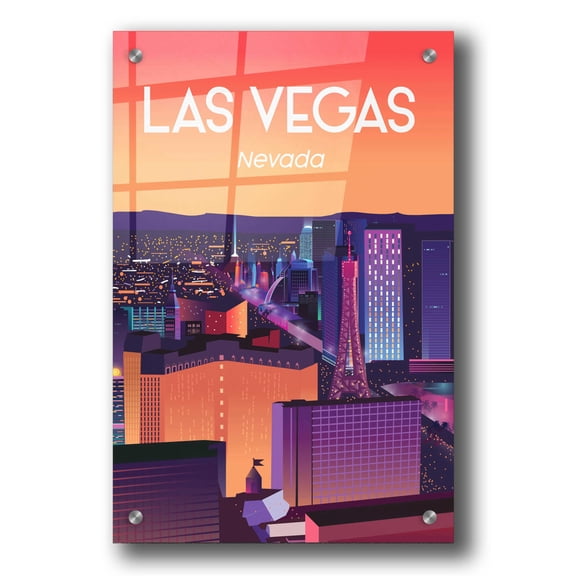Epic Art 'Las Vegas' by Arctic Frame Studio, Acrylic Glass Wall Art, 24"x36"