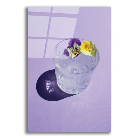 Epic Art 'Lavender Water With Pansies' by Incado Acrylic Glass Wall Art, 12" x 16"