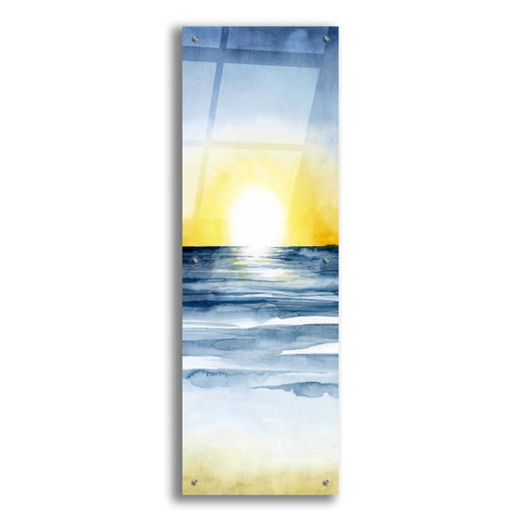 Epic Art 'Layered Sunset Triptych II' by Grace Popp, Acrylic Glass Wall Art, 16"x48"