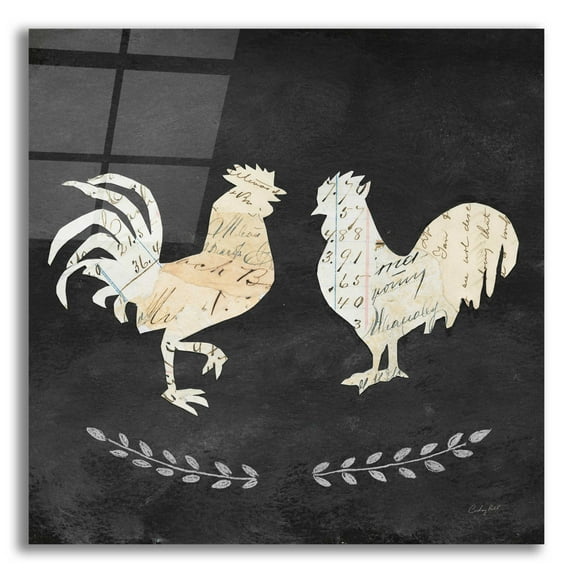 Epic Art 'Le Coq Cameo Sq no Words' by Courtney Prahl, Acrylic Glass Wall Art, 12"x12"