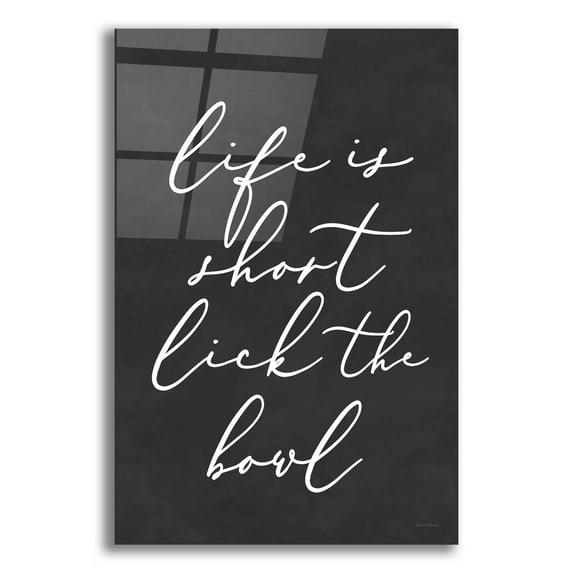 Epic Art 'Lick the Bowl' by Lettered & Lined, Acrylic Glass Wall Art, 16"x24"