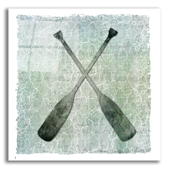 Epic Art 'Life Is Better At The Lake Oars 2' by Lightbox Journal, Acrylic Glass Wall Art, 12"x12"