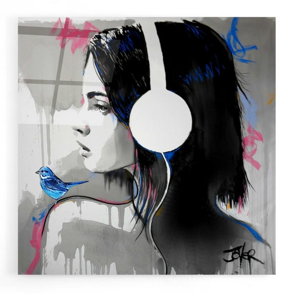Epic Art 'Life Is Music' by Loui Jover, Acrylic Glass Wall Art, 12"x12"
