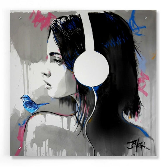 Epic Art 'Life Is Music' by Loui Jover, Acrylic Glass Wall Art, 24"x24"