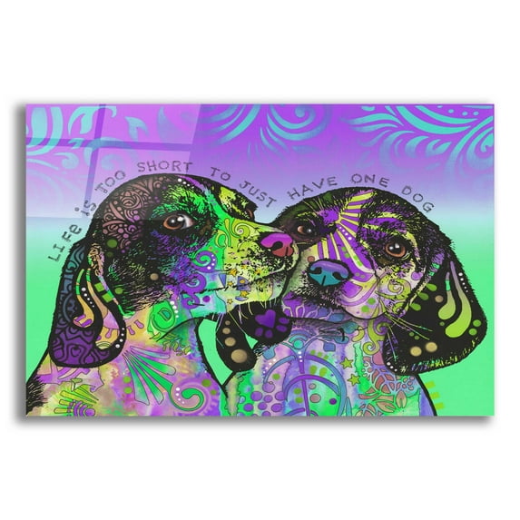 Epic Art 'Life Is Too Short' by Dean Russo, Acrylic Glass Wall Art, 24"x16"