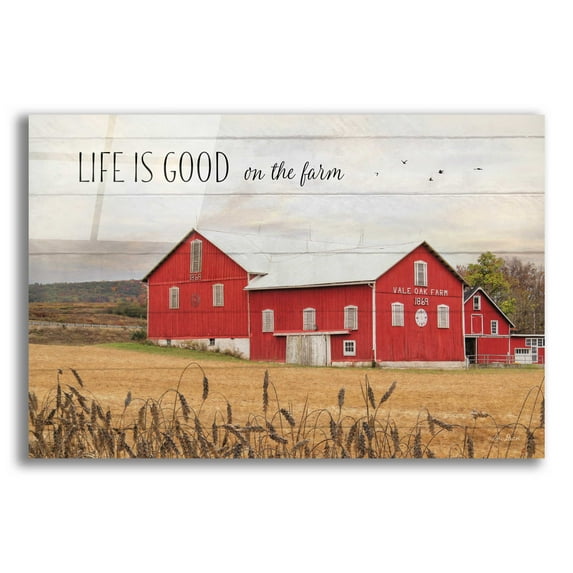 Epic Art 'Life is Good on the Farm' by Lori Deiter Acrylic Glass Wall Art, 24"x16"