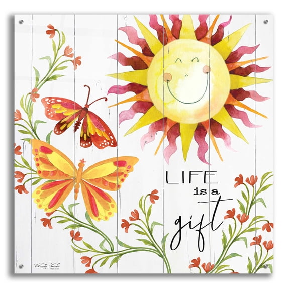 Epic Art 'Life is a Gift' by Cindy Jacobs, Acrylic Glass Wall Art, 36"x36"