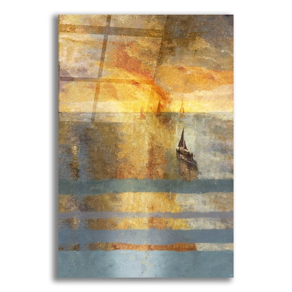 Epic Art 'Light On The Water No. 1' by Marta Wiley Acrylic Glass Wall Art, 16" x 24"