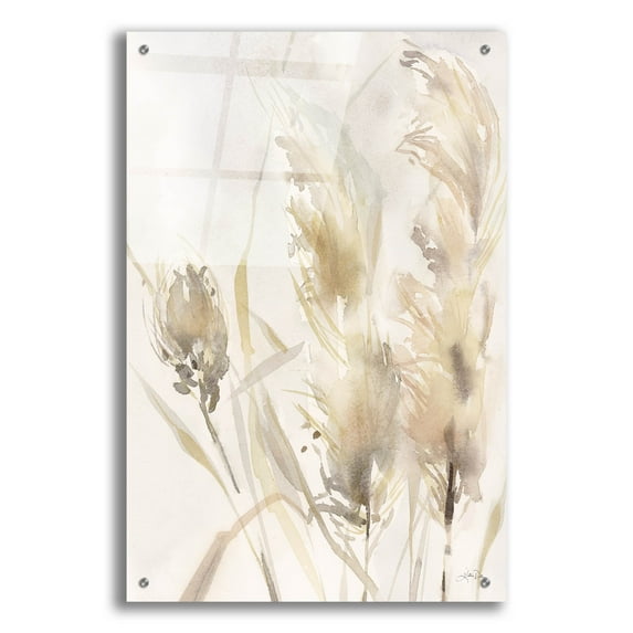 Epic Art 'Light Pampas Grasses 3' by Katrina Pete Acrylic Glass Wall Art, 24" x 36"