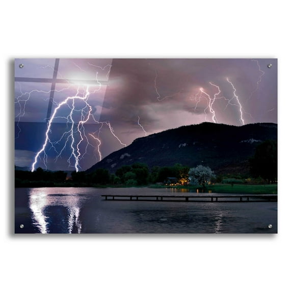 Epic Art 'Lightning Campground' by Mike Jones, Acrylic Glass Wall Art, 36"x24"