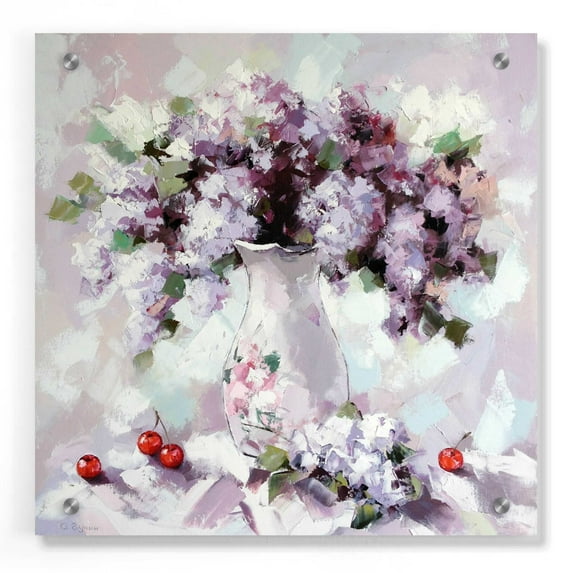Epic Art 'Lilacs' by Alexander Gunin, Acrylic Glass Wall Art, 36"x36"