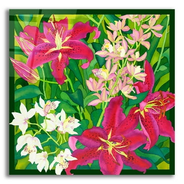 Epic Art 'Lilly Love - Square' by Carissa Luminess, Acrylic Glass Wall Art, 12"x12"