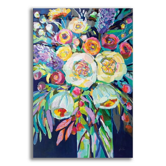 Epic Art 'Lilys Bouquet' by Jeanette Vertentes, Acrylic Glass Wall Art, 16"x24"