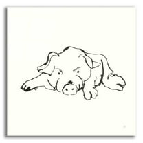 Epic Art 'Line Pig I' by Chris Paschke, Acrylic Glass Wall Art, 12"x12"