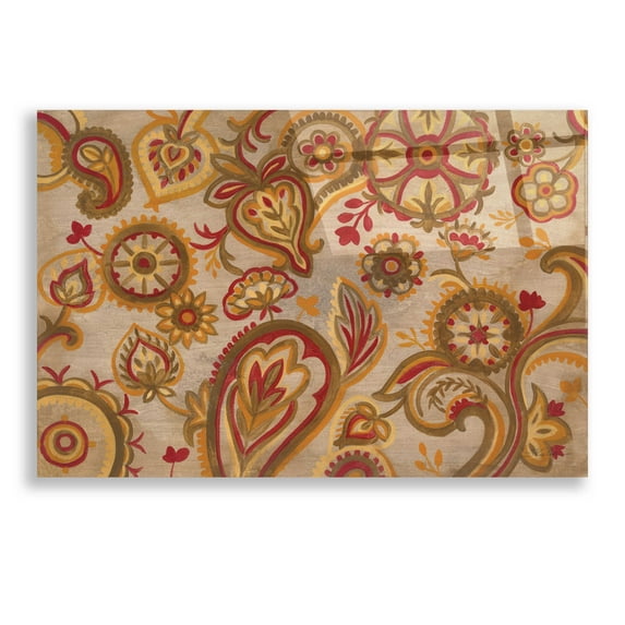 Epic Art 'Linen Paisley' by Silvia Vassileva, Acrylic Glass Wall Art, 24"x16"