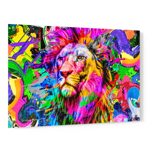 Epic Art 'Lion,' Acrylic Glass Wall Art, 36"x24"